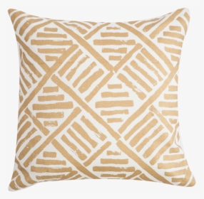 Handmade Screen Printed Gold And Cream Brush Stroke - Throw Pillow, HD Png Download, Free Download