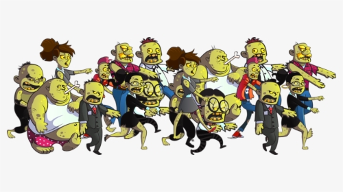 Group Of Zombies Walking Cartoon, HD Png Download, Free Download