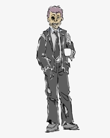 Coffee Drinking Zombie - Illustration, HD Png Download, Free Download