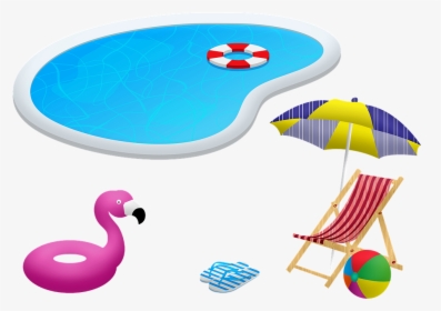 Swimming Pool, Chair And Umbrella, Flotation - Swimming Pool, HD Png Download, Free Download