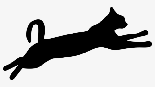 Leaping Cat Silhouette - Jumping Cat Silhouette Png, Transparent Png, Free Download