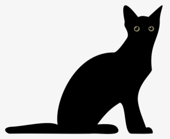 Black Cat Silhouette Png Transparent Png , Png Download - Chat Dessin Sans Droit D Auteur, Png Download, Free Download