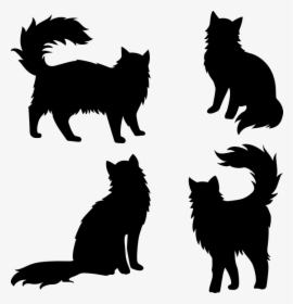 Cat Silhouettes Furry Cat Tail Cute Domestic Cat Grabs Treat Hd Png Download Kindpng