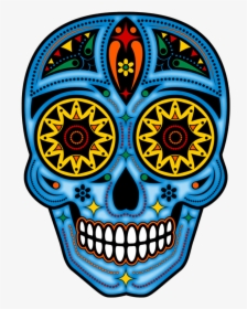 Dia De Los Muertos Blue Skull, HD Png Download, Free Download
