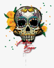 Day Of The Dead Skull - Halloween And Day Of The Dead Clipart Free, HD Png Download, Free Download