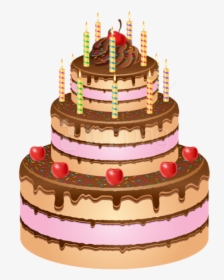 Cake,baked Goods,cake Paste,chocolate Cake,buttercream,cake - Png Happy Birthday Cake, Transparent Png, Free Download