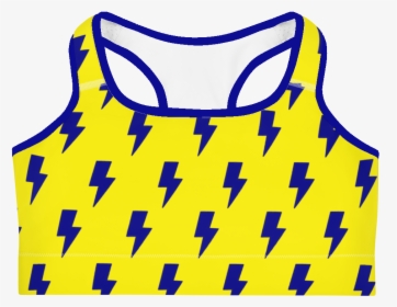 Blue & Yellow Lightning Bolts Sports Bra - Sports Bra, HD Png Download, Free Download