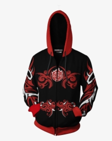 Rwby Ruby Rose Symbol Zip Up Hoodie - Black Camouflage Men Hoodie, HD Png Download, Free Download