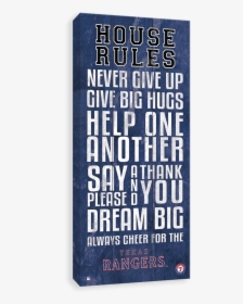 Texas Rangers House Rules - Poster, HD Png Download, Free Download