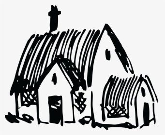 Village House Clip Art Black And White - Village Black And White Png, Transparent Png, Free Download