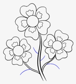 simple flower drawing outline