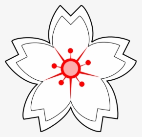 Flower Drawing Svg Clip Arts - Sakura Flower Coloring Pages, HD Png Download, Free Download