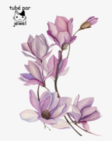 Tattoo Flower Watercolour Watercolor Flowers Painting - Watercolor Flower Tattoo Drawing, HD Png Download, Free Download