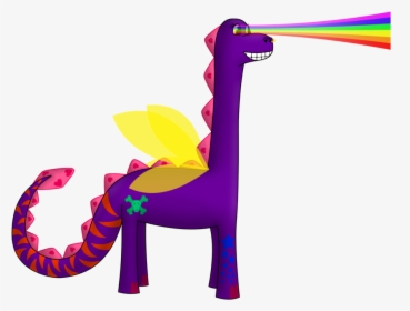 Rainbow Purple Laser Beam Dinosaur By Antzie7 - Rainbow, HD Png Download, Free Download