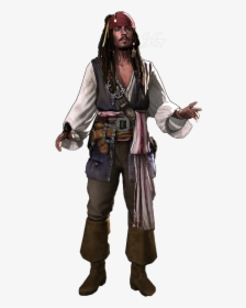 Pirates Of Caribbean Captain Jack Sparrow Png - Jack Sparrow 3d Model, Transparent Png, Free Download