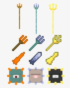 Minecraft Trident Pixel Art, HD Png Download, Free Download