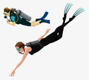 And Underwater For Men Diving Scuba Women Clipart - Diver Png, Transparent Png, Free Download