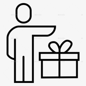 25 Gift Line Icons - Gift White Icon Png, Transparent Png, Free Download