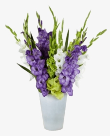 Gladiolus Composition In Vase - Florero Png, Transparent Png, Free Download