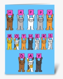 Cartoon Cats Happy Mother"s Day Greeting Card - Happy Mother's Day Cartoon Cats, HD Png Download, Free Download