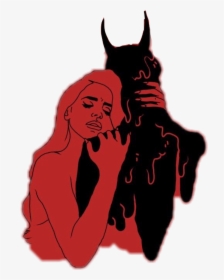 #lana #devil #red #black #drawing #outline#freetoedit - Drawing Red And Black, HD Png Download, Free Download
