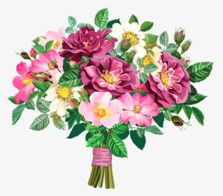 Pink Rose Clipart Flower Bouquet - Clipart Bouquet Flower Png, Transparent Png, Free Download