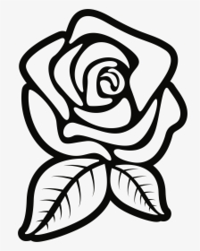 Rose Outline Png - Rose Black And White Flower Clipart, Transparent Png, Free Download