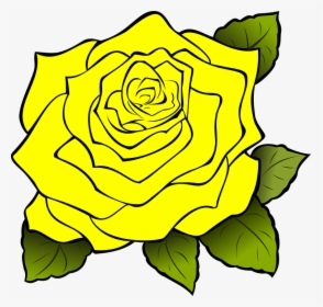 Rose, Yellow, Drawing, Isolated, Leaves, Green, Flower - Yellow Rose Of Texas Clip Art, HD Png Download, Free Download