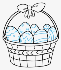 Easter Basket With Eggs Drawing - Dibujo De Una Canasta, HD Png Download, Free Download