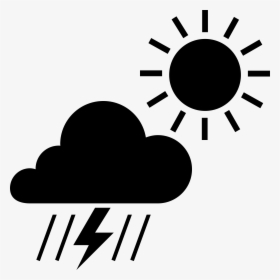 Scattered Thunderstorms Clipart Image - Black Transparent Sun Icon, HD Png Download, Free Download