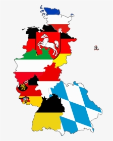 Flag Map Of West Germany - German State Flag Map, HD Png Download, Free Download