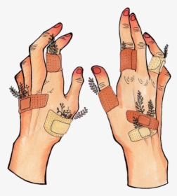 Tumblr Arm Arms Flower Flowers Leaf Leaves Bandaid - Fall Aesthetic Drawings, HD Png Download, Free Download