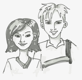 Brother And Sister Clipart Black And White, HD Png Download, Free Download