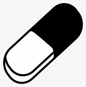 Medicine Pill Svg Clip Arts - Black And White Medicine Pill, HD Png Download, Free Download