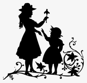 Mother Child Silhouette Clip Art - Mother Love Black And White Clipart, HD Png Download, Free Download