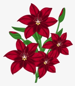 Red Flower Clipart Transparent - Flower Designs On Chart, HD Png Download, Free Download