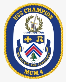 Uss Champion Mcm-4 Crest - Battle Of Bunker Hill Symbol, HD Png Download, Free Download