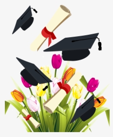 Transparent Flower Background Png - Graduation Ceremony Graduation Clipart, Png Download, Free Download