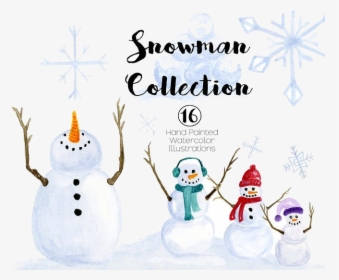 Winter Party Snowman Clipart Watercolor Transparent - Snowman, HD Png Download, Free Download