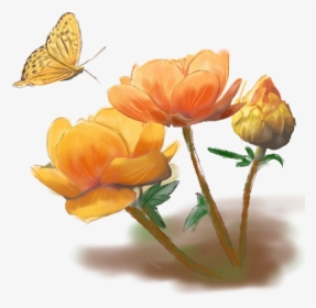 Original Hand Drawn Yellow Flower Png And Psd - Rose, Transparent Png, Free Download