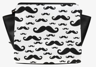Black Handlebar Mustache / Moustache Pattern Satchel - Mosstache Bags, HD Png Download, Free Download