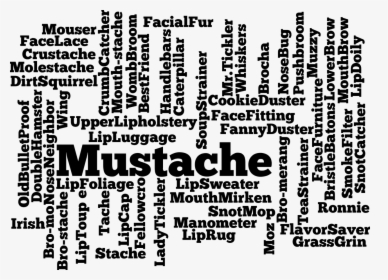 Mustache, Silhouette, Facial, Hair, Face, Upper Lip - Word Cloud .png, Transparent Png, Free Download