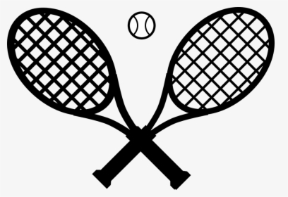 Tennis, Rackets, Ball, Crossed, Black, Sport, Game - Tennis Rackets Black And White, HD Png Download, Free Download