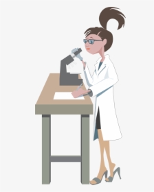 Female Scientist Doing Research - Cartoon Scientist Doing Research, HD Png Download, Free Download