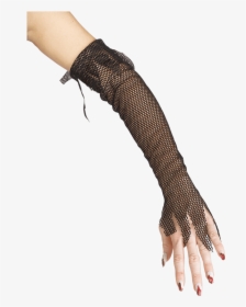 Black Fishnet Glovelets - Girl, HD Png Download, Free Download