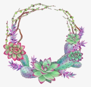 Ftestickers Scsucculent Wreath Colorful - Suculentas Png, Transparent Png, Free Download