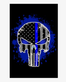 Thin Blue Line Skull, HD Png Download, Free Download