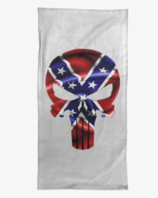 Rebel Flag Hand Towell - Skull Rebel Flag Tattoo, HD Png Download, Free Download