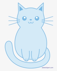 Kittens Clipart Blue Cat - Cute Blue Cartoon Cat, HD Png Download, Free Download