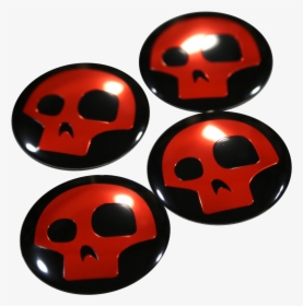 Red Punisher Skull Wheel Center Hub Cap Sticker Decal - Ladybug, HD Png Download, Free Download